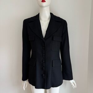 Gianfranco Ferre women’s black button sinched blazer